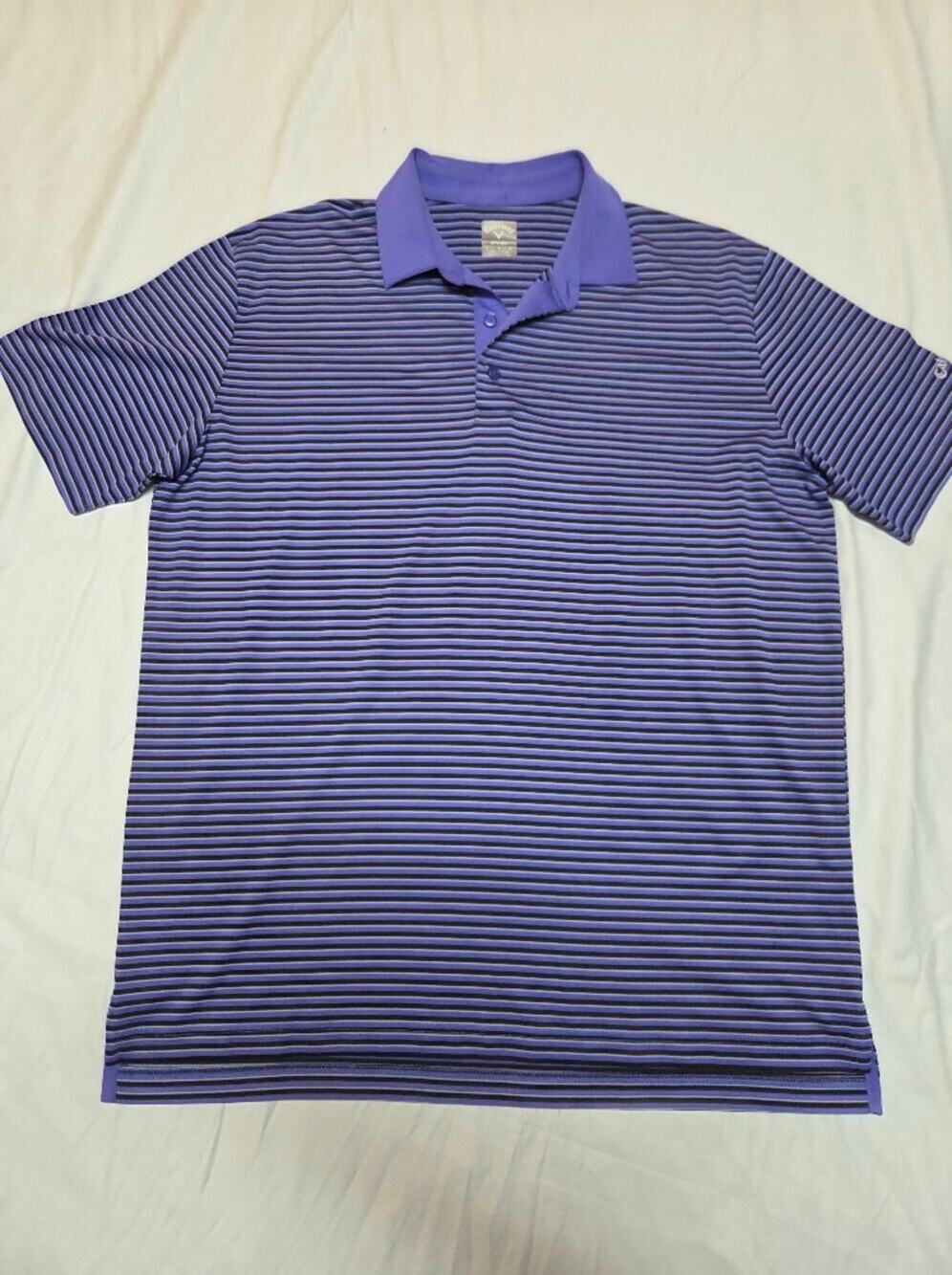 Callaway Purple Striped Polo Shirt
